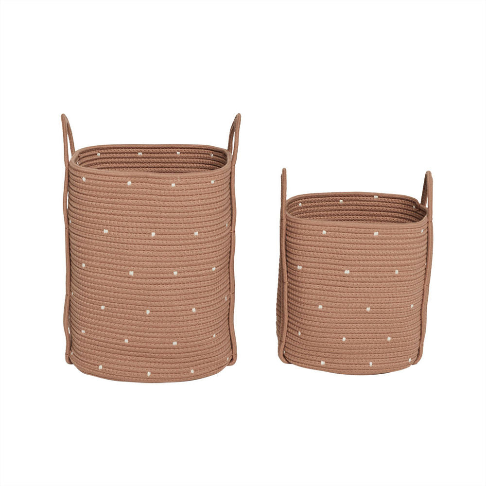 OYOY LIVING Dot Cotton Rope Basket-2er-Set