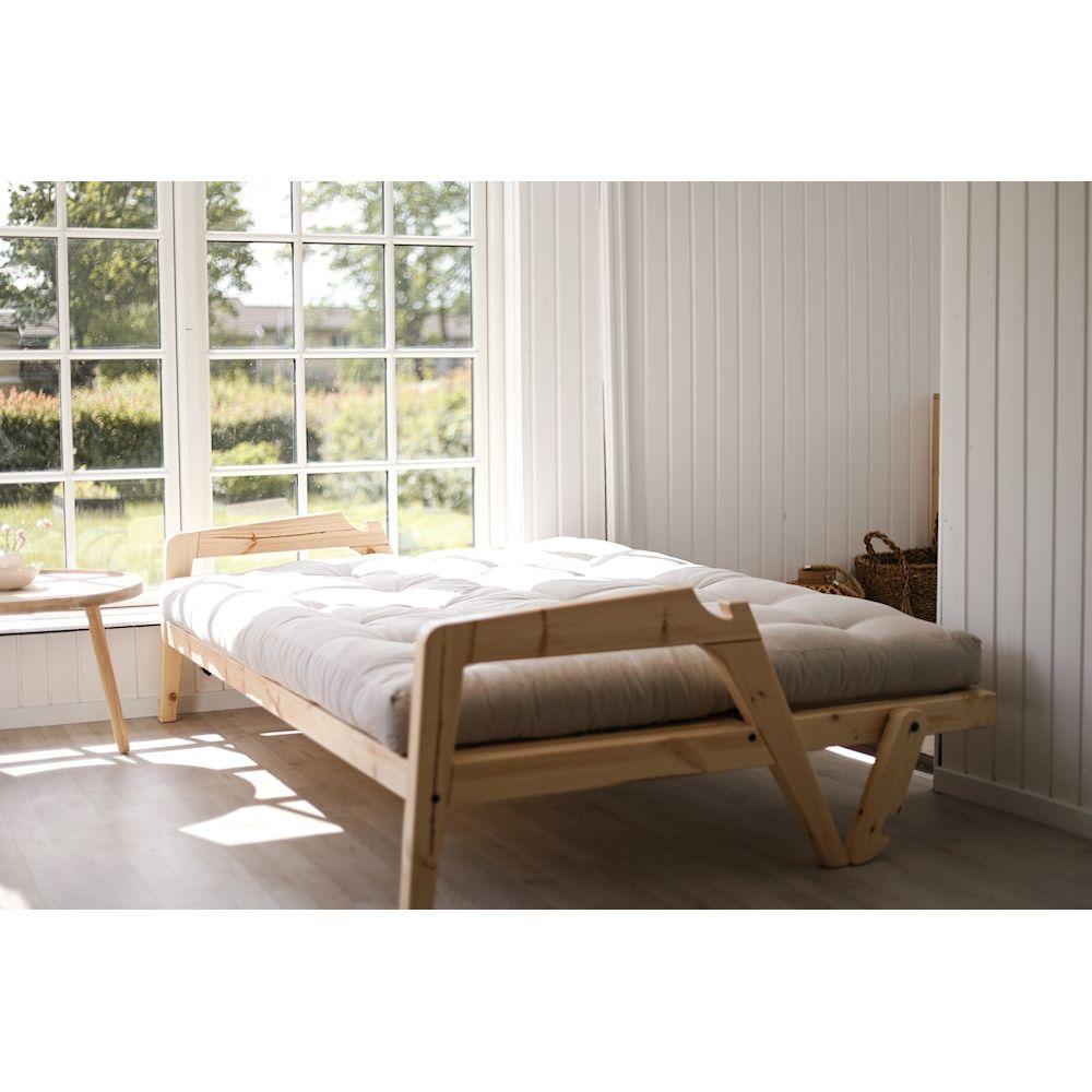 Conception GRAB CLAIR LAQUÉ W. MATELAS MIXTE 5 COUCHES FUDGE BRUN