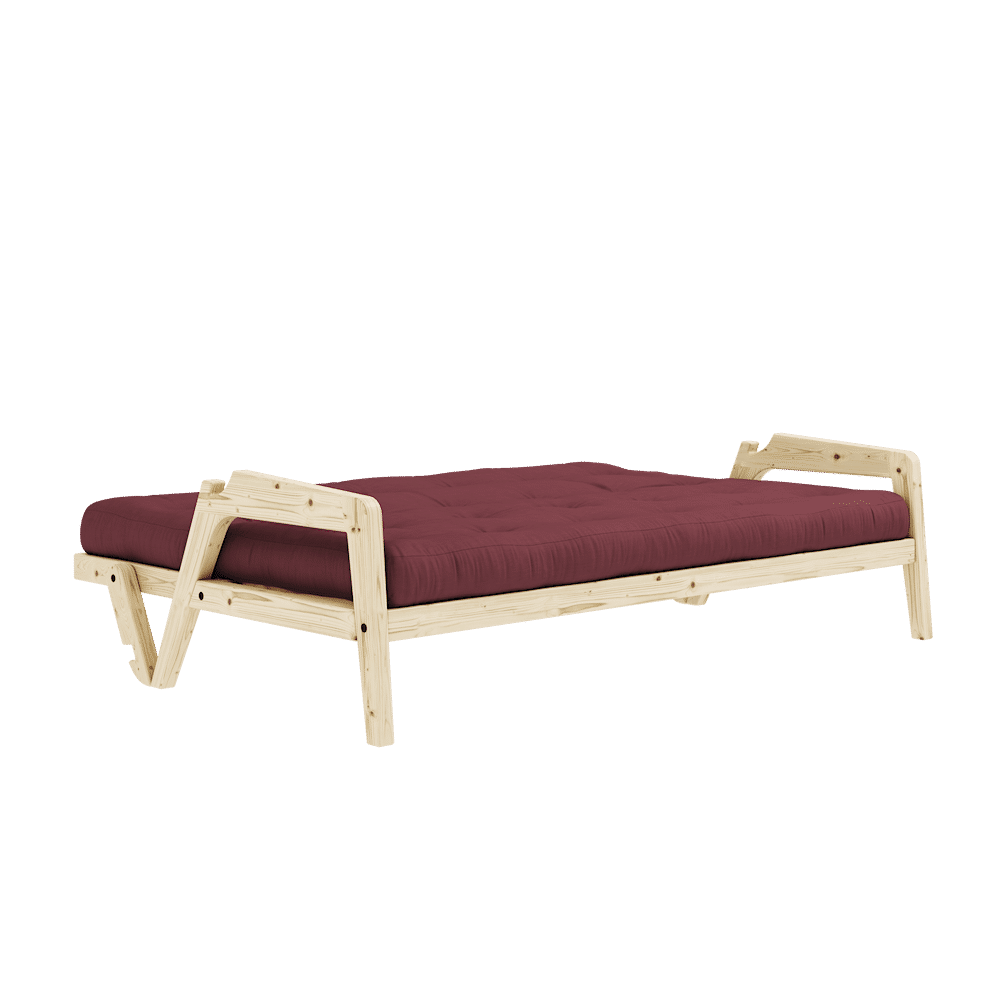 Karup Design GRAB CLEAR LACQUERED W. 5-LAYER MIXED MATTRESS BORDEAUX