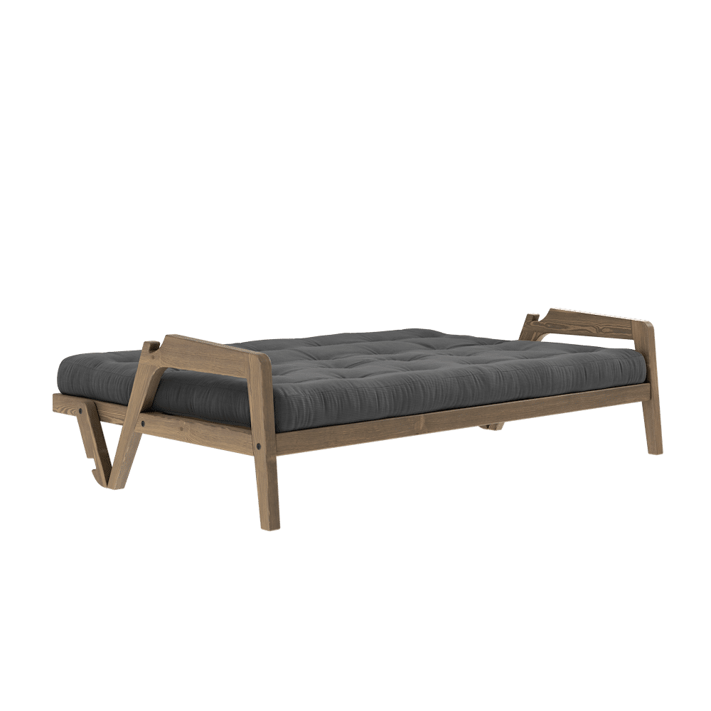 Karup Design SAISIR CAROBE MARRON LAQUÉ W. MATELAS MIXTE 5 COUCHES CHARBON