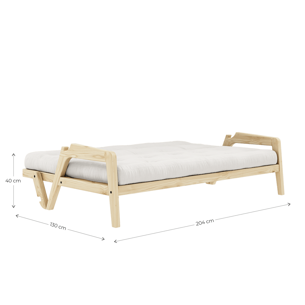 Karup Design SAISIR CAROBE MARRON LAQUÉ W. MATELAS MIXTE 5 COUCHES CHARBON