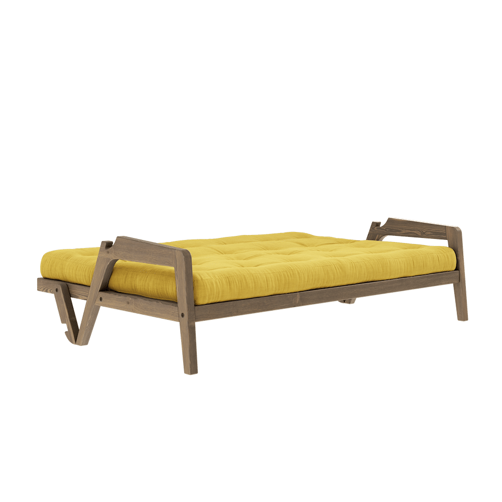 Karup Design GRAB CAROB BRUN LAQUÉ AVEC MATELAS MIXTE 5 COUCHES MIEL