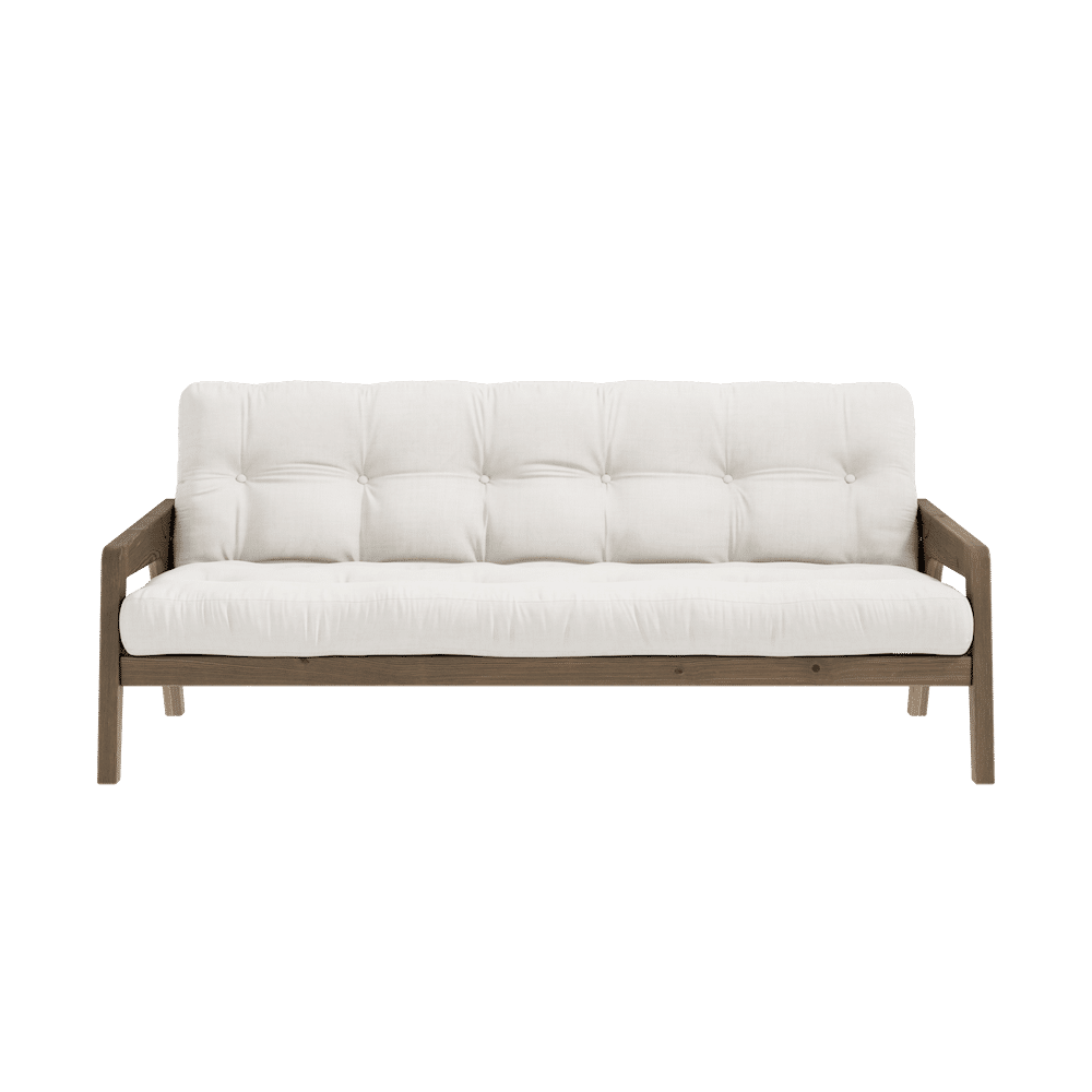 Design SAISIR CAROBE MARRON LAQUÉ W. MATELAS MIXTE 5 COUCHES NATUREL