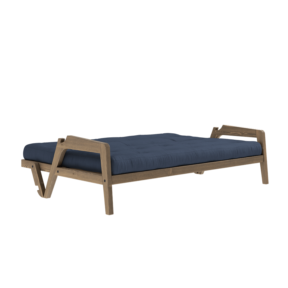 Karup Design SAISIR CAROBE MARRON LAQUÉ W. MATELAS MIXTE 5 COUCHES MARINE