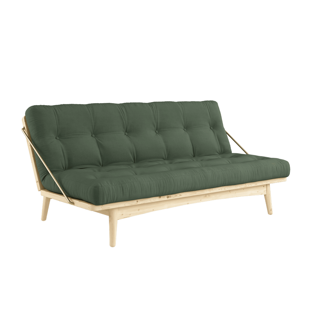 Karup Design FOLK CLAIR LAQUE W. MATELAS MIXTE 5 COUCHES VERT OLIVE