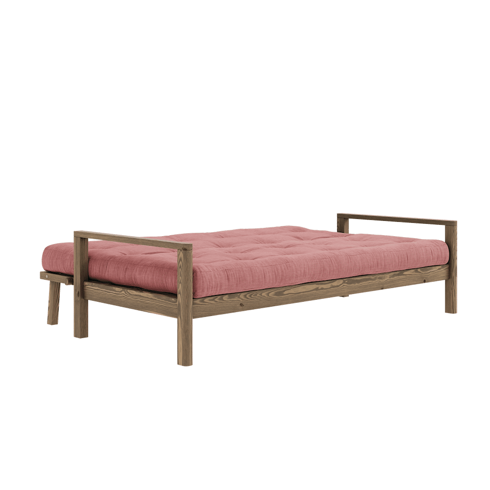 BOUTON CAROBE BRUN W. MATELAS MIXTE 5 COUCHES SORBET ROSE