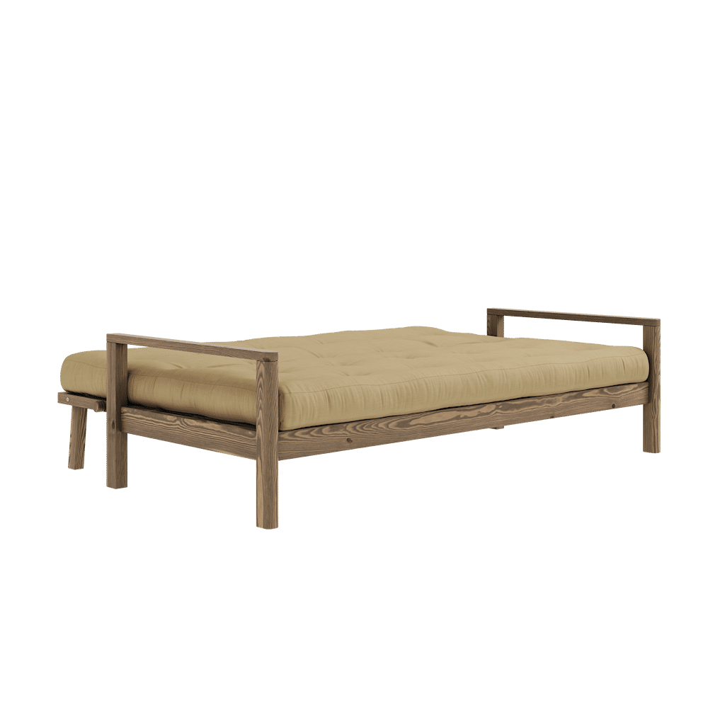 Karup Design BOUTON CAROBE BRUN W. MATELAS MIXTE 5 COUCHES BLÉ BEIGE