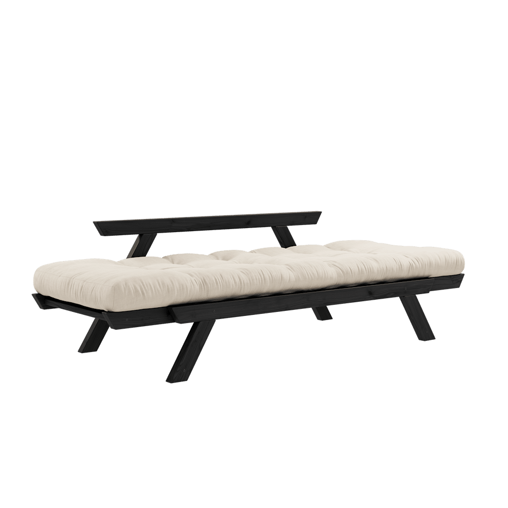 Karup Design BEBOP BLACK LACQUERED W. 4-LAYER MIXED MATTRESS BEIGE