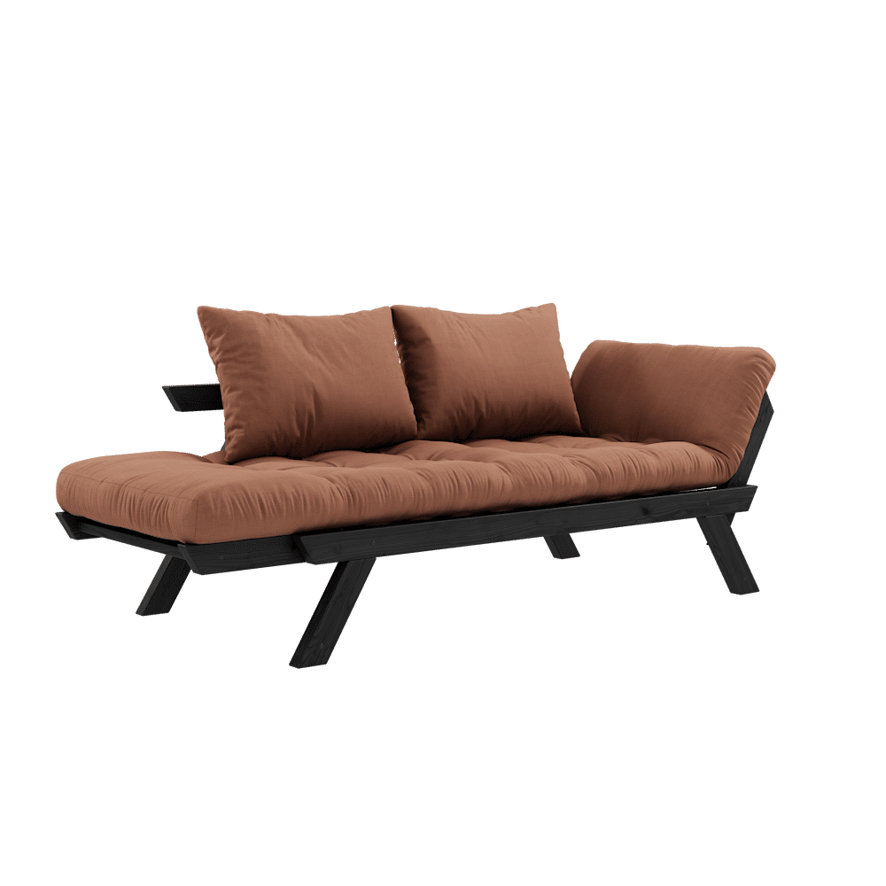 Designer BEBOP SCHWARZ LACKIERT W. 4-SCHICHT GEMISCHTE MATRATZE TON BROWN