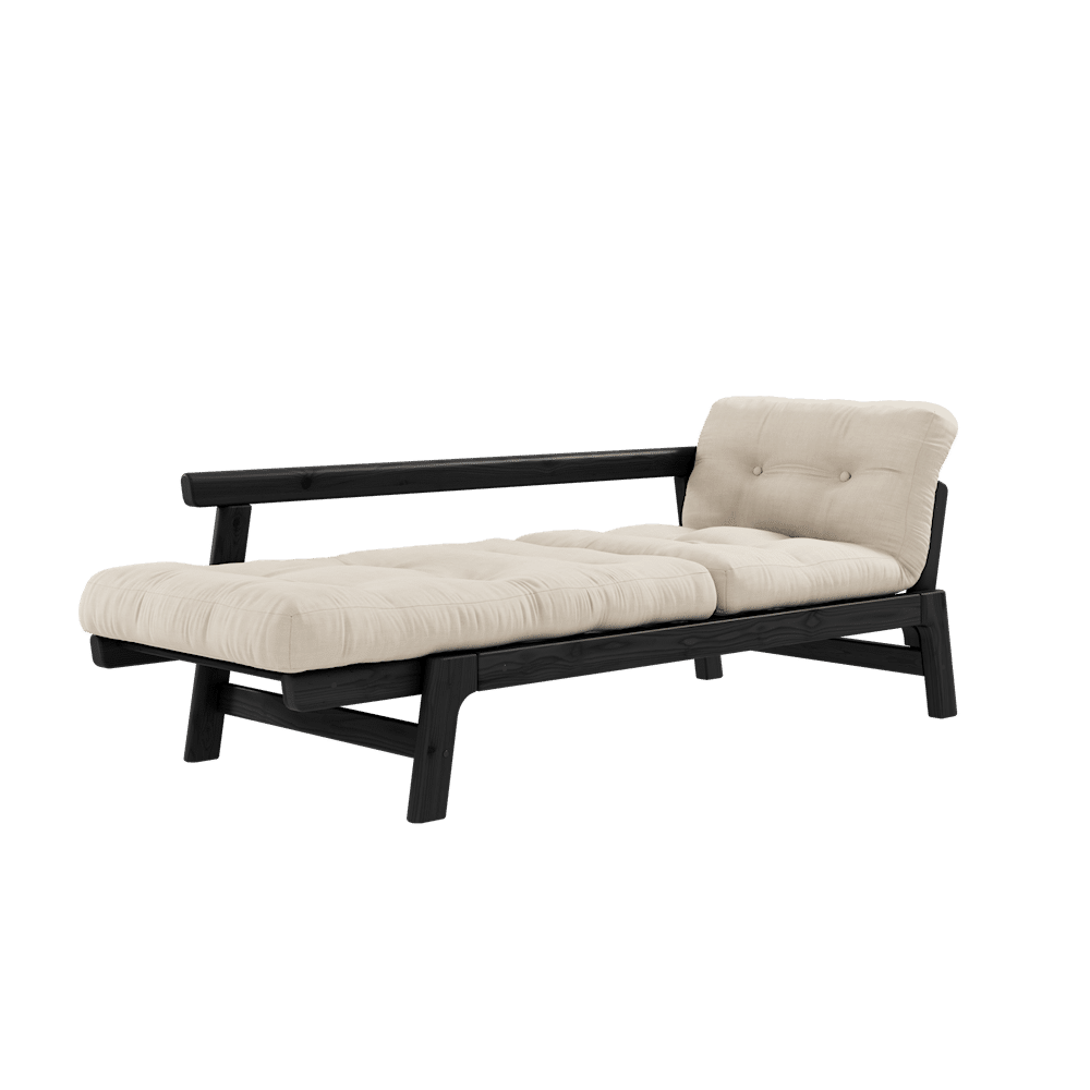 ÉTAPE LAQUE NOIR W. MATELAS STEP BEIGE