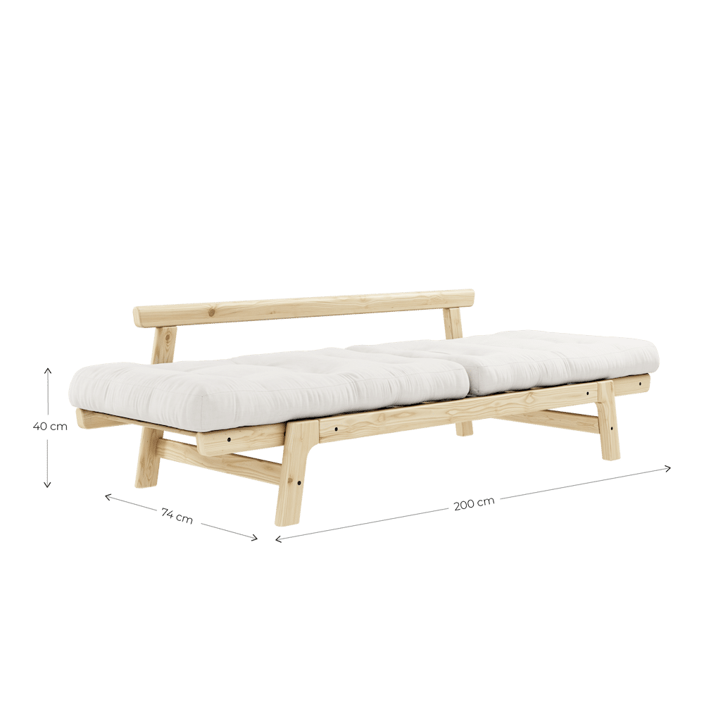 ÉTAPE LAQUE NOIR W. MATELAS STEP BEIGE