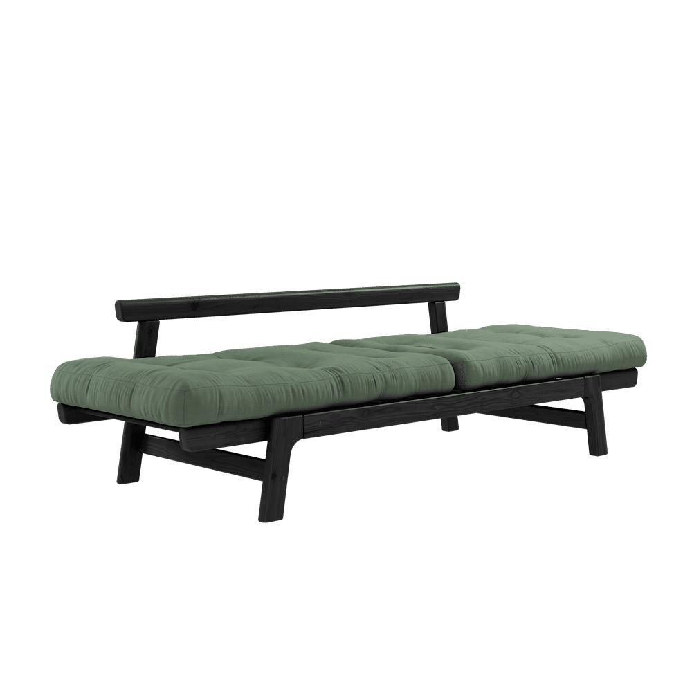 Designer STEP NOIR LAQUÉ W. STEP MATELAS VERT OLIVE