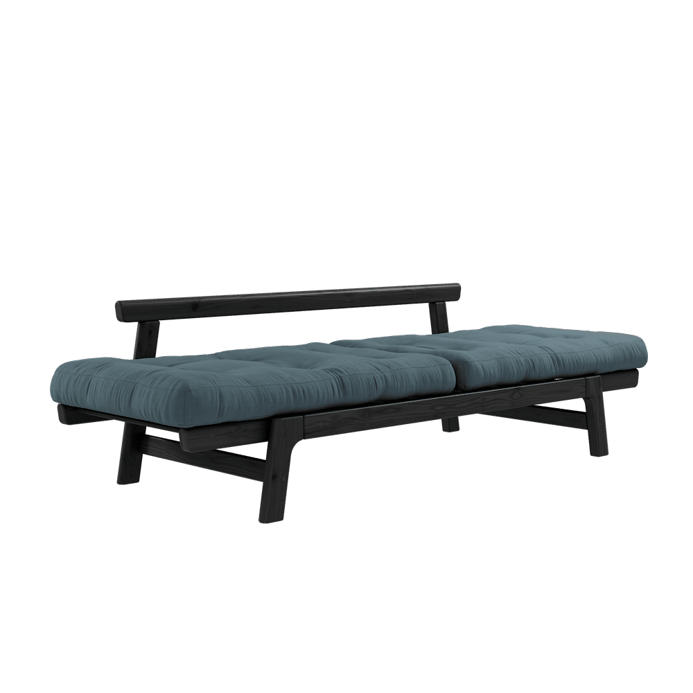 Karup Design STEP BLACK LACQUERED W. STEP MATTRESSES PETROL BLUE