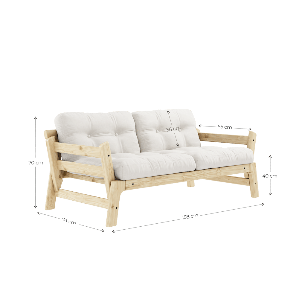 Karup Design STEP LAQUE BLANC W. MATELAS STEP BEIGE