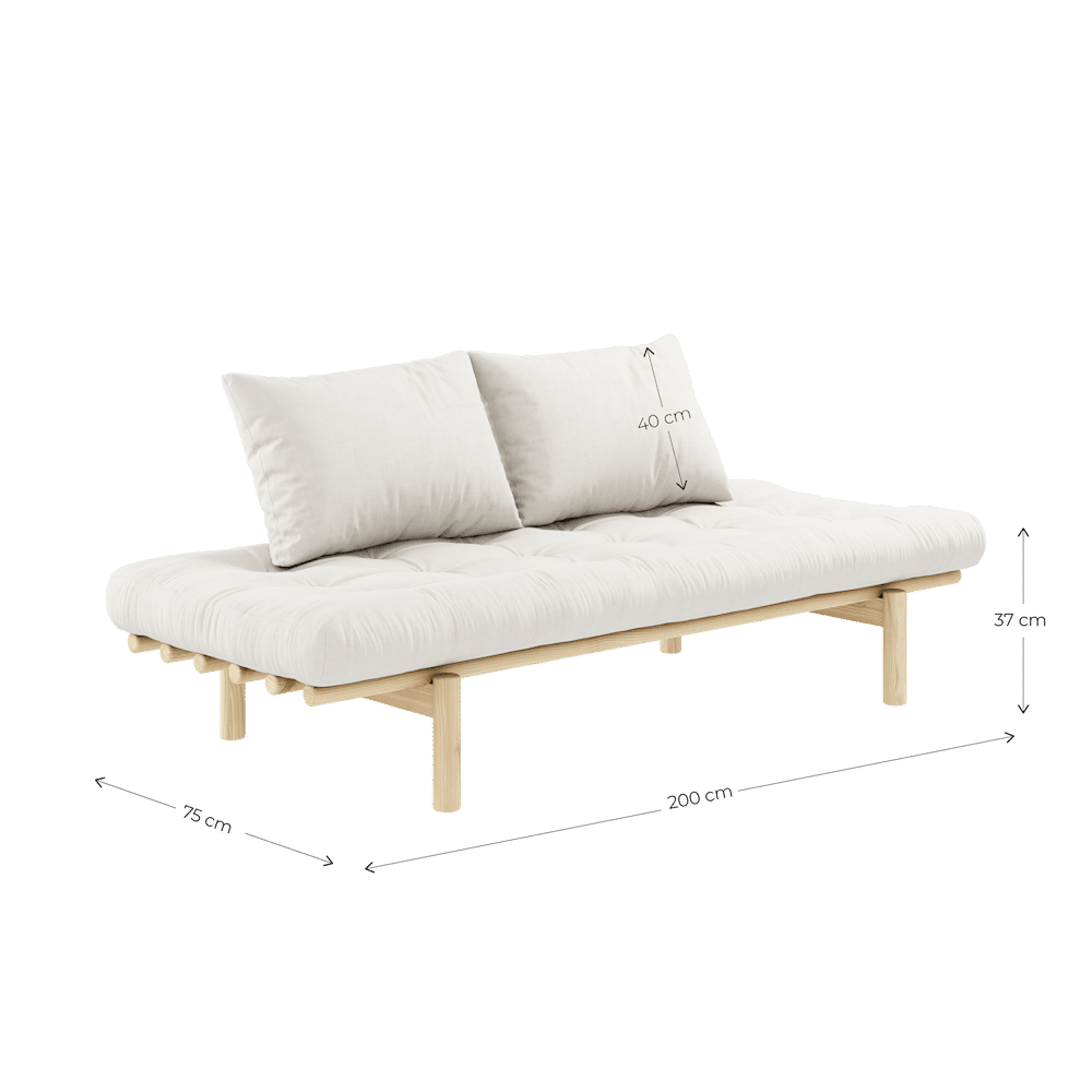 Karup Design PACE DAYBED CLAIR LAQUÉ W. MATELAS MIXTE 4 COUCHES NATUREL