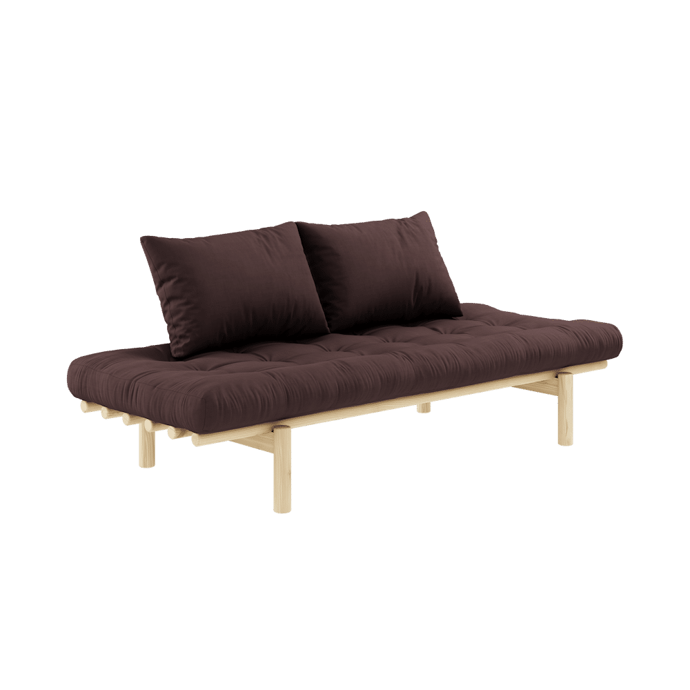 DAYBED CLARO LACADO W. COLCHÓN MIXTO 4 CAPAS MARRÓN