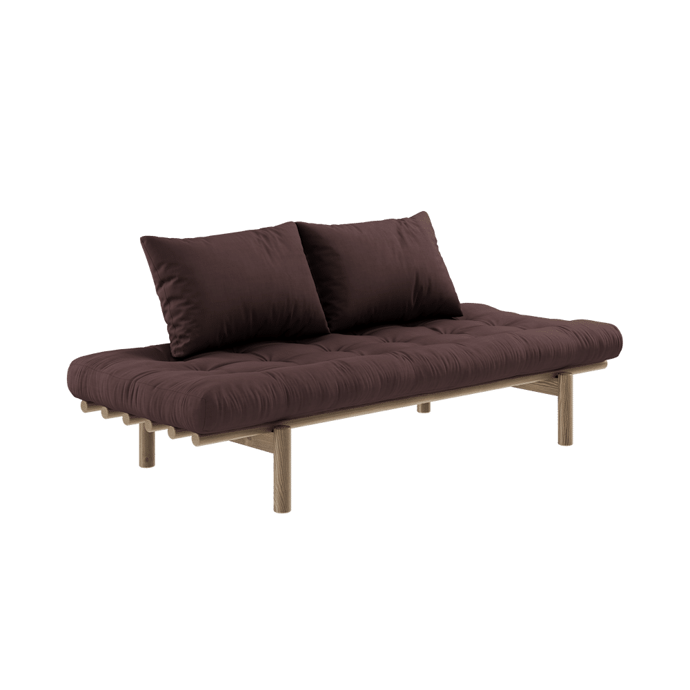 Karup Design PACE DAYBED CAROB BROWN LACKIERT W. 4-SCHICHT GEMISCHTE MATRATZE BRAUN