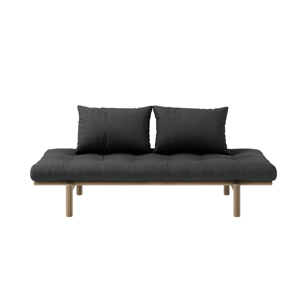 Karup Design PACE DAYBED CAROB BROWN LACKIERT W. 4-SCHICHT GEMISCHTE MATRATZE DUNKELGRAU