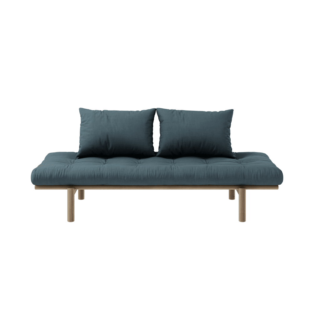 Karup Design PACE DAYBED JOHANNISBEERBRAUN LACKIERT MIT 4-SCHICHT-MISCHMATRATZE PETROLBLAU