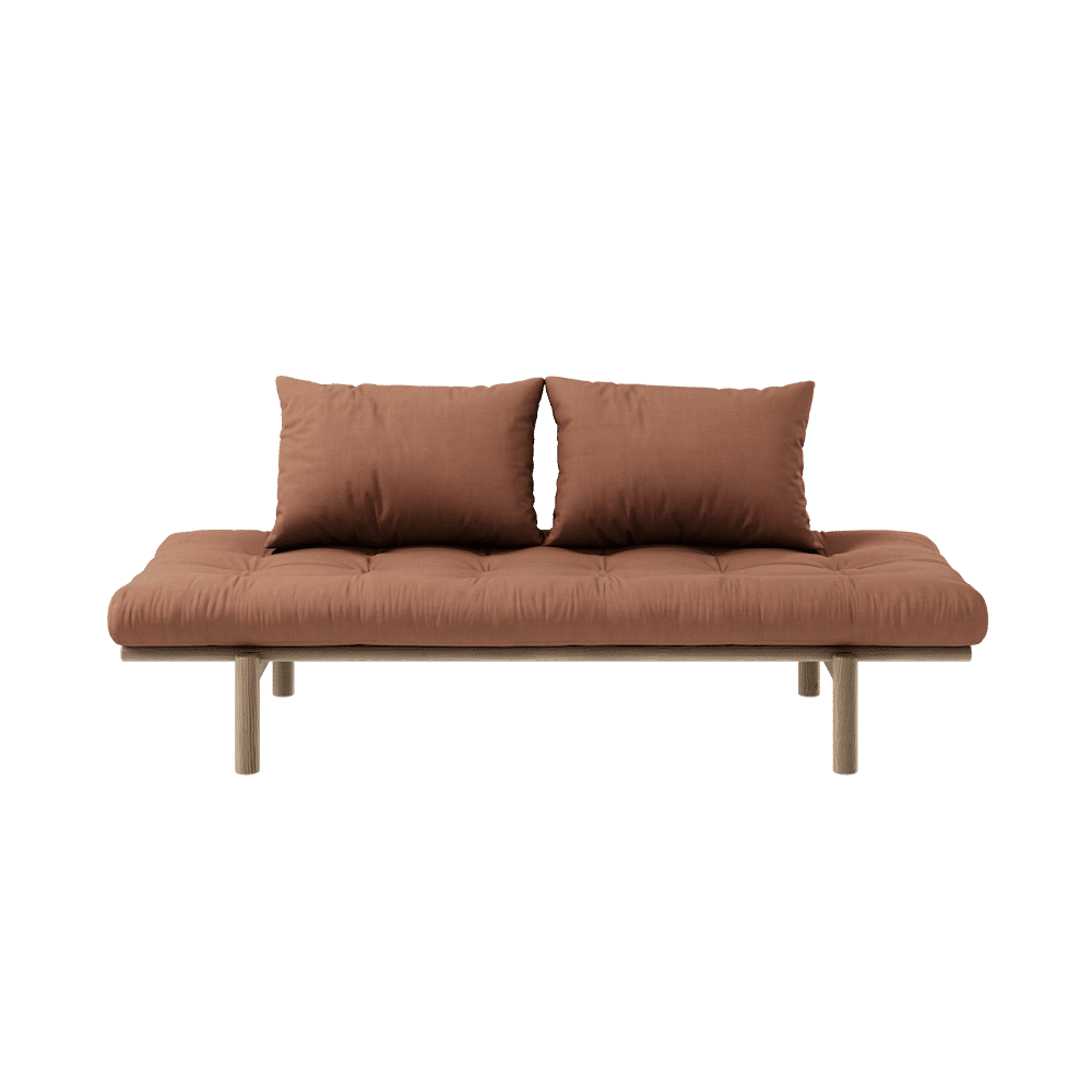 Karup Design PACE DAYBED CAROB BROWN LACKIERT W. 4-SCHICHT GEMISCHTE MATRATZE TON BROWN