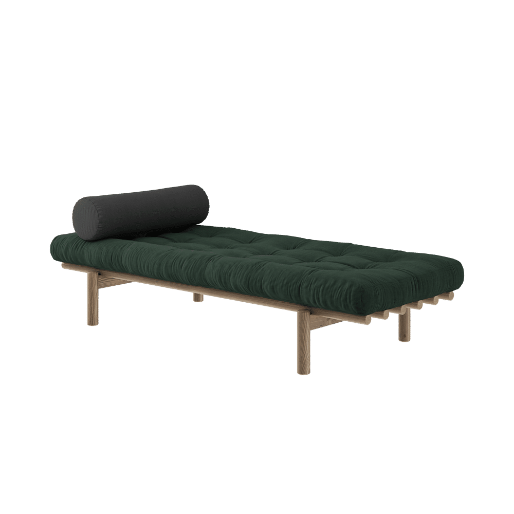 Karup Design NEXT DAYBED CAROB BROWN LACQUERED W. 4-LAYER MIXED MATTRESS SEAWEED