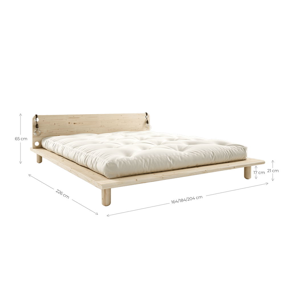 CAPÍTULO PEEK CAMA CLARO LACADO 160X200 W. 2 LÁMPARAS DE CAMA