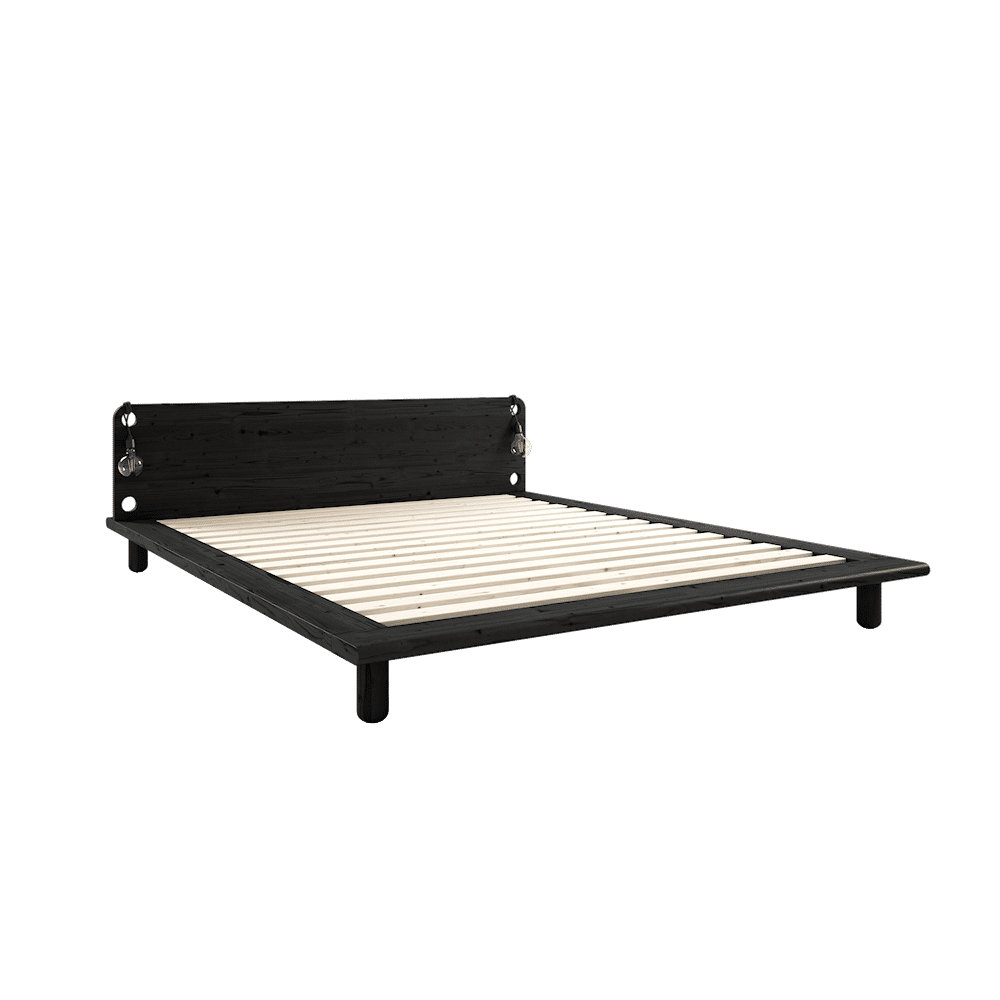 Karup Design PEEK BED BLACK LACQUERED 160 X 200 W. 2 BED LAMPS