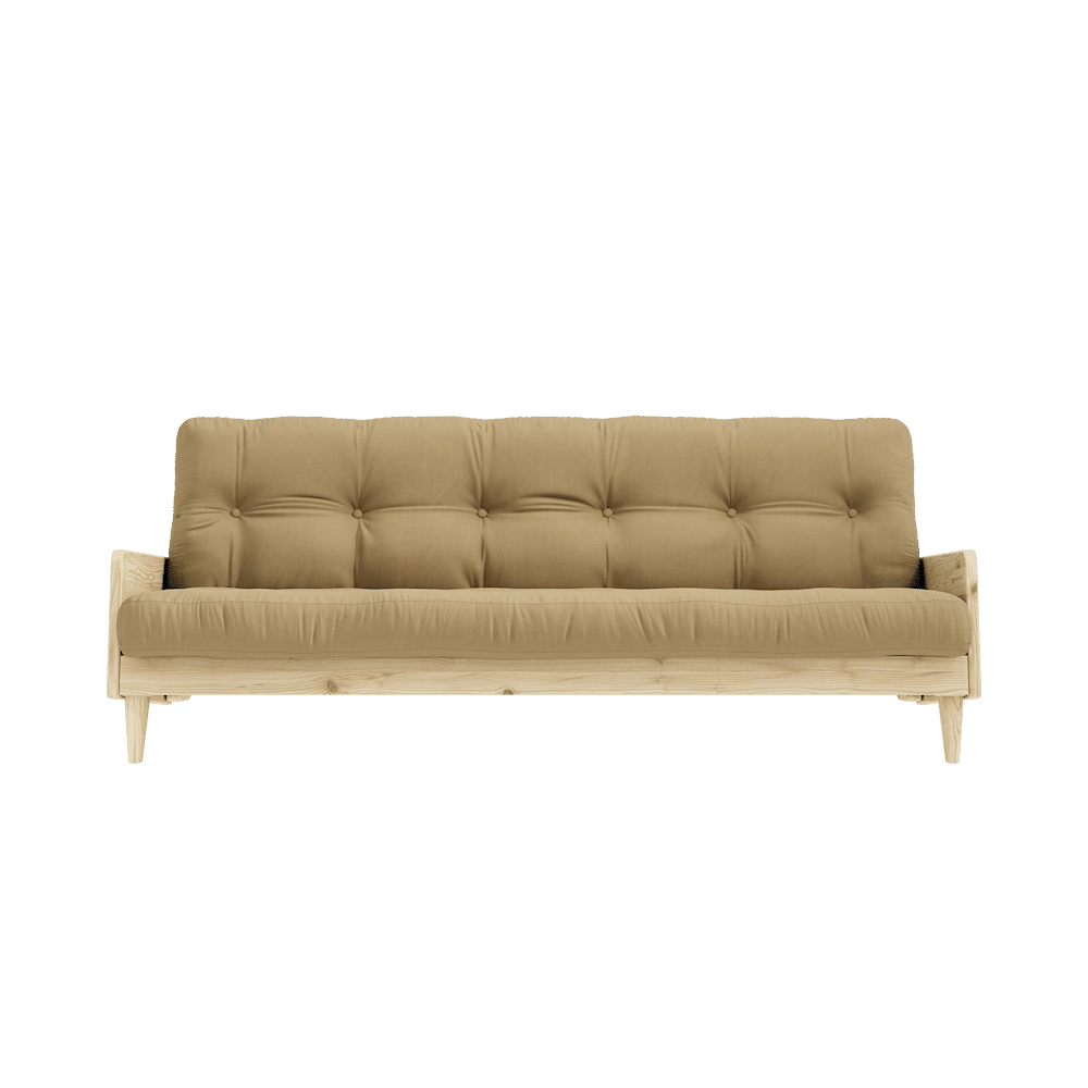 Karup Diseño INDIE CLARO LACADO W. COLCHÓN MIXTO 5 CAPAS TRIGO BEIGE