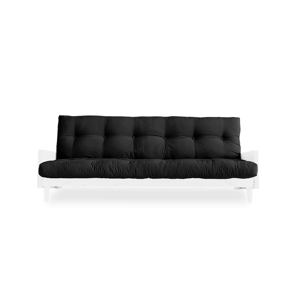 Karup Design INDIE BLANC LAQUÉ W. MATELAS MIXTE 5 COUCHES GRIS FONCÉ