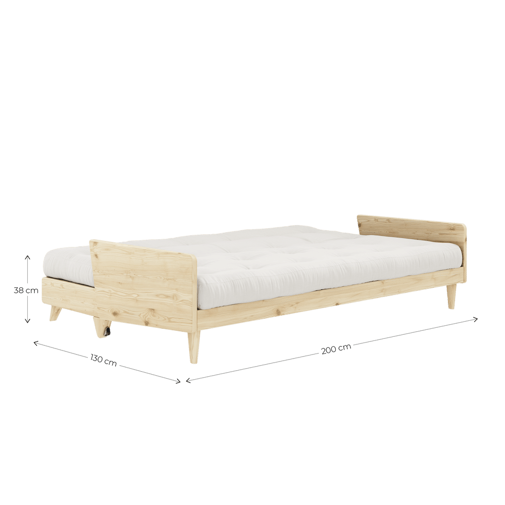 Karup Design INDIE BLANC LAQUÉ W. MATELAS MIXTE 5 COUCHES GRIS FONCÉ