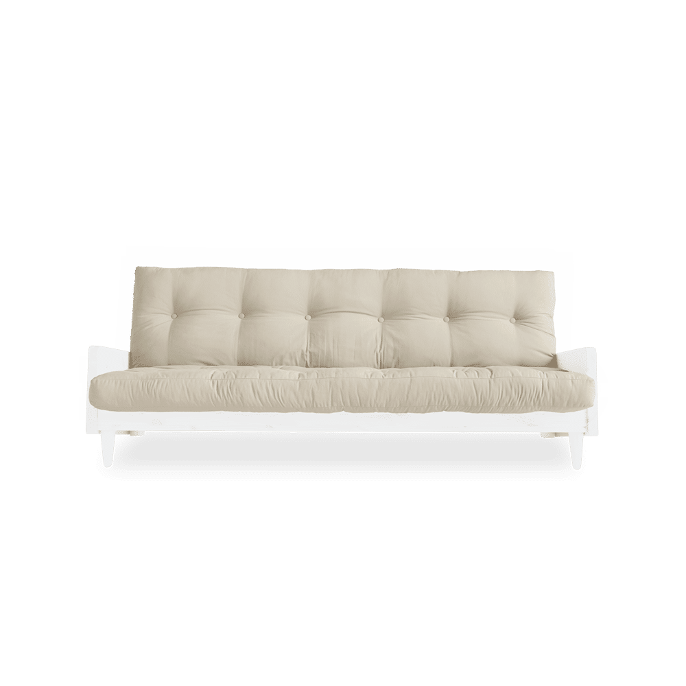 Karup Design INDIE BLANC LAQUÉ W. MATELAS MIXTE 5 COUCHES BEIGE