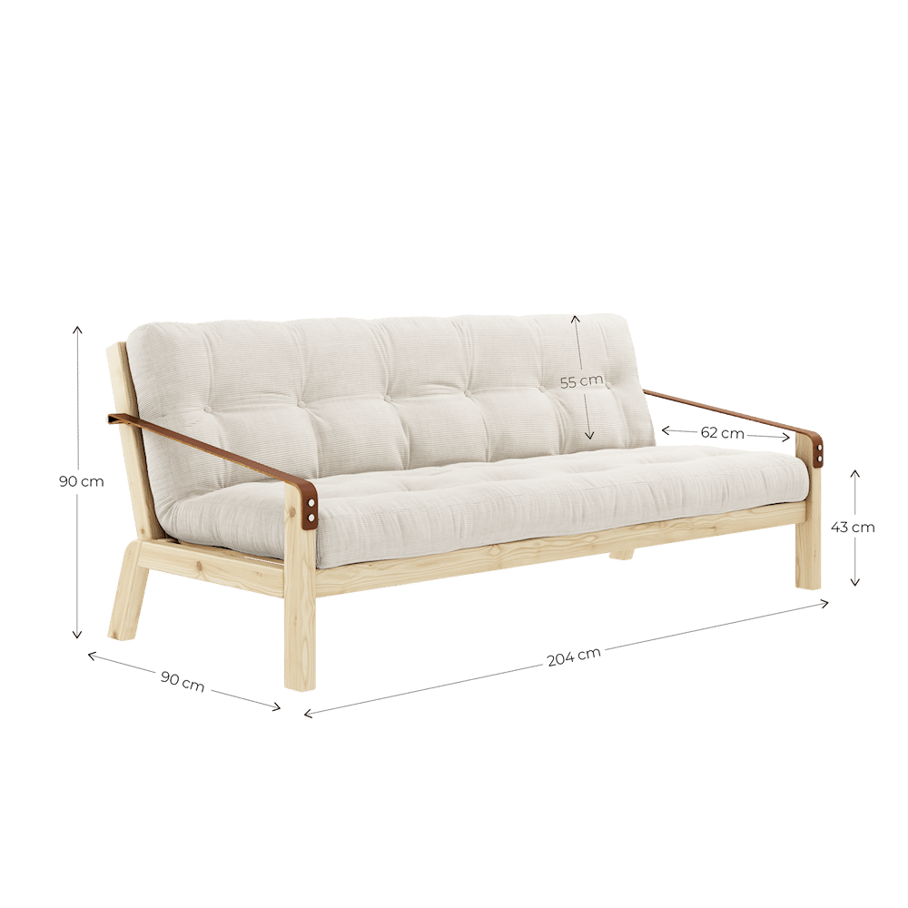 Karup Design POÉSIE CLAIR LAQUÉ W. MATELAS MIXTE 5 COUCHES FUDGE BRUN