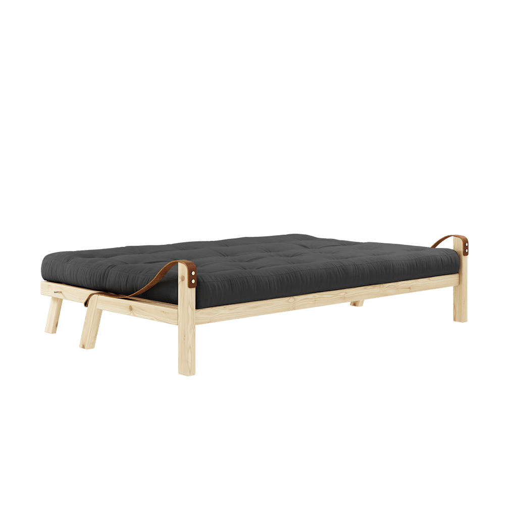 Karup Design POÉSIE CLAIR LAQUÉ W. MATELAS MIXTE 5 COUCHES GRIS FONCÉ