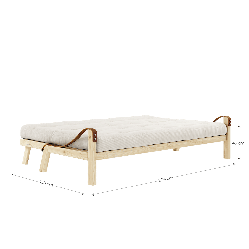 Karup Design POÉSIE CLAIR LAQUÉ W. MATELAS MIXTE 5 COUCHES GRIS FONCÉ