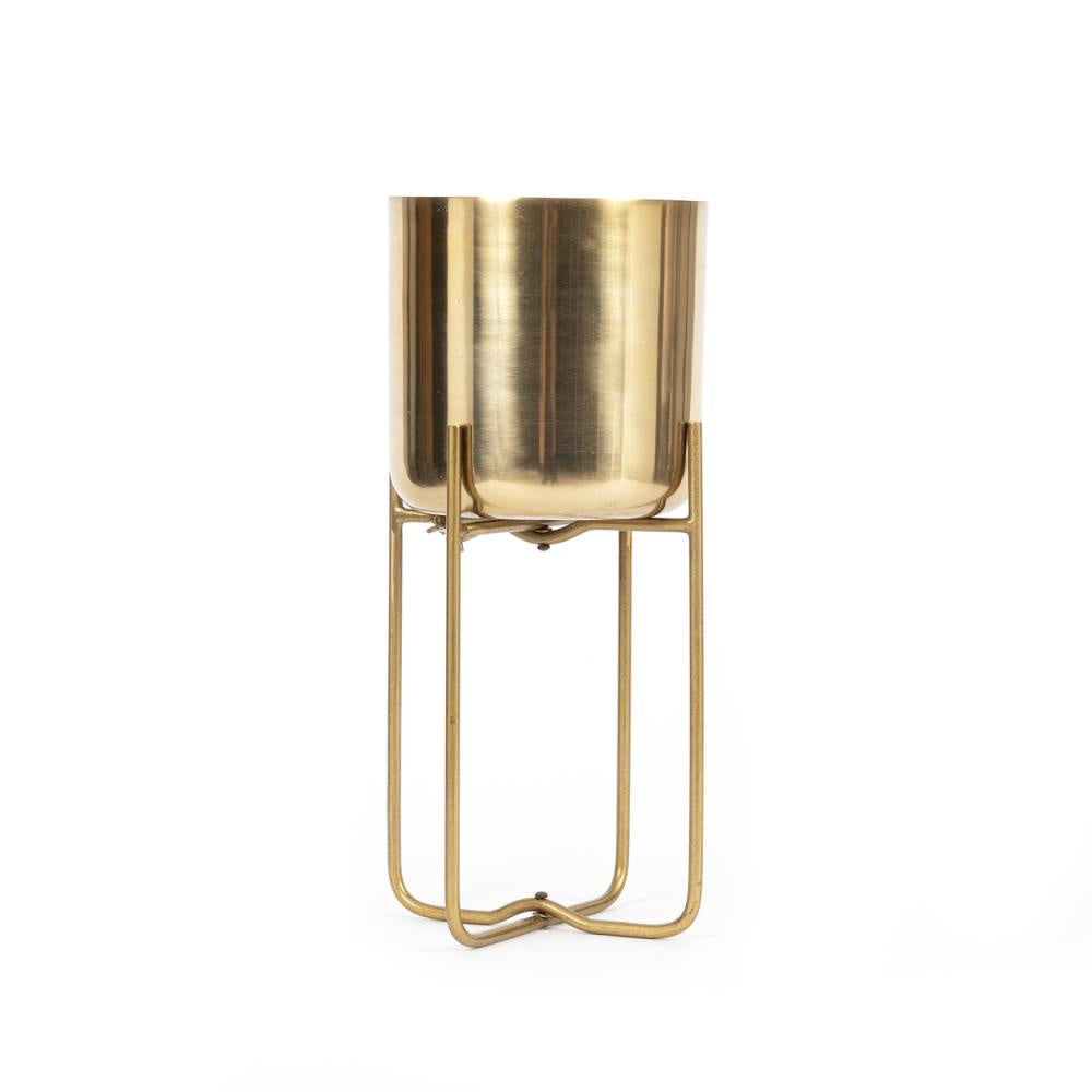 Bazar Bizar The Brass Planter on Stand - Brass - M