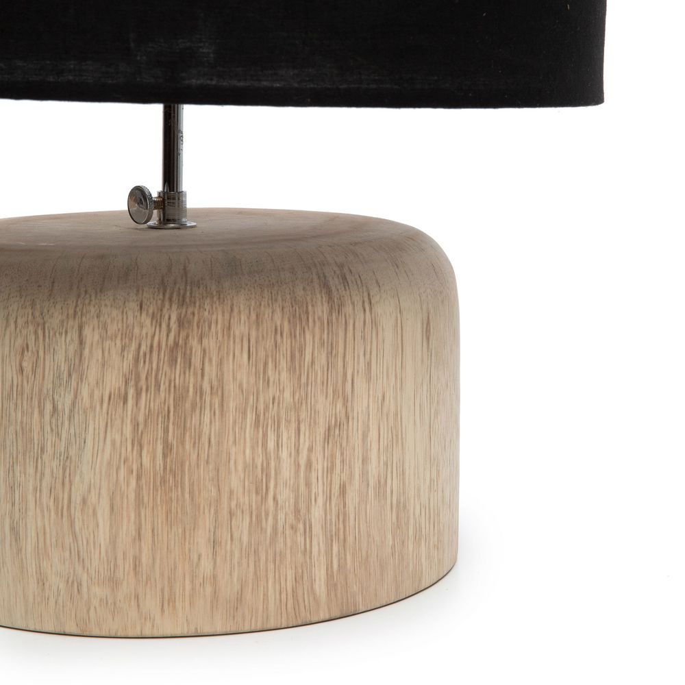 Bazar Bizar De Teak Lámpara de Mesa de Madera-Natural Negro