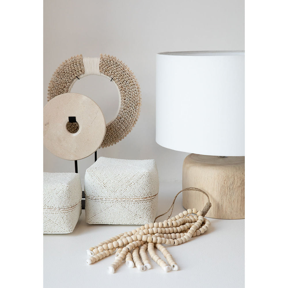 Bazar Bizar De Teck Lampe de table en bois-Blanc naturel