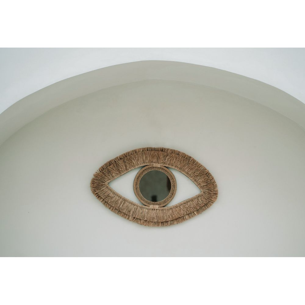 Bazar Bizarre The Rafia Eye Mirror-Natural-M