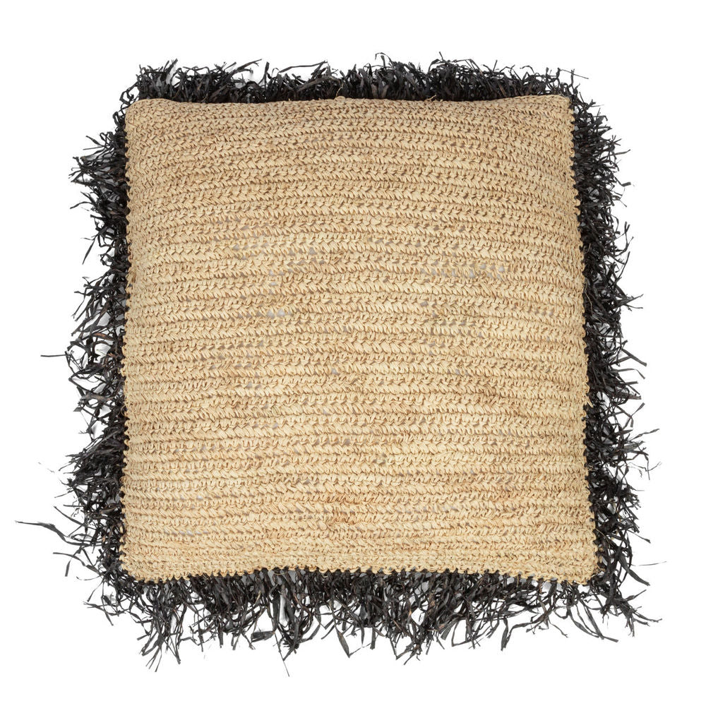 Bazar Bizarre De Raffia Kissen bezug-Natürliche Black-60x60