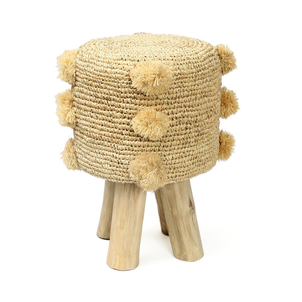 Bazar Bizarre Le Raffia Pom Pom Kruk-Naturel