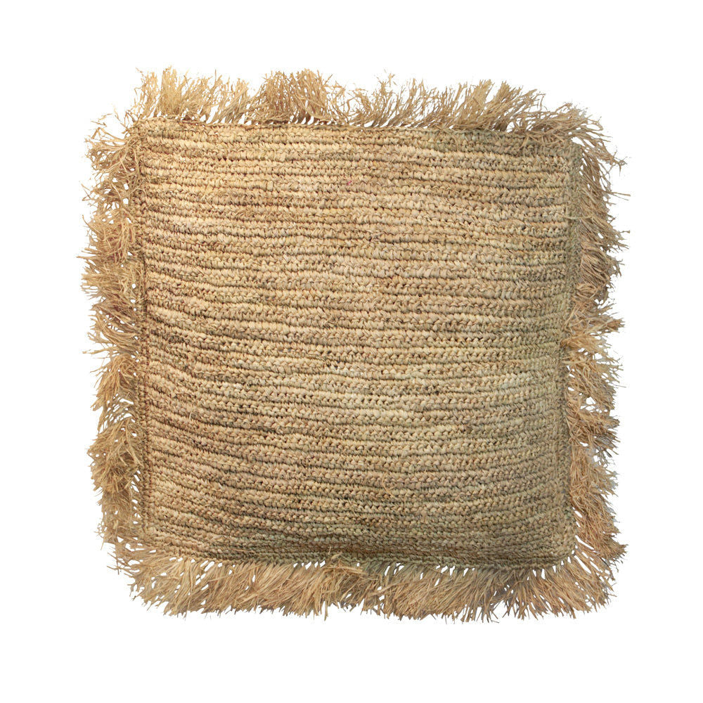 Bazar Bizar Housse de coussin en raphia Square-Natural-60x60