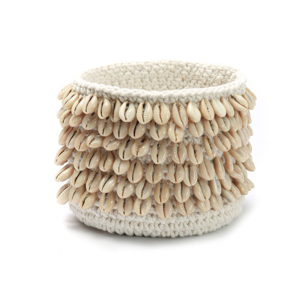 Bazar Bizarre The Cowrie Macrame Plant Box-Natural M