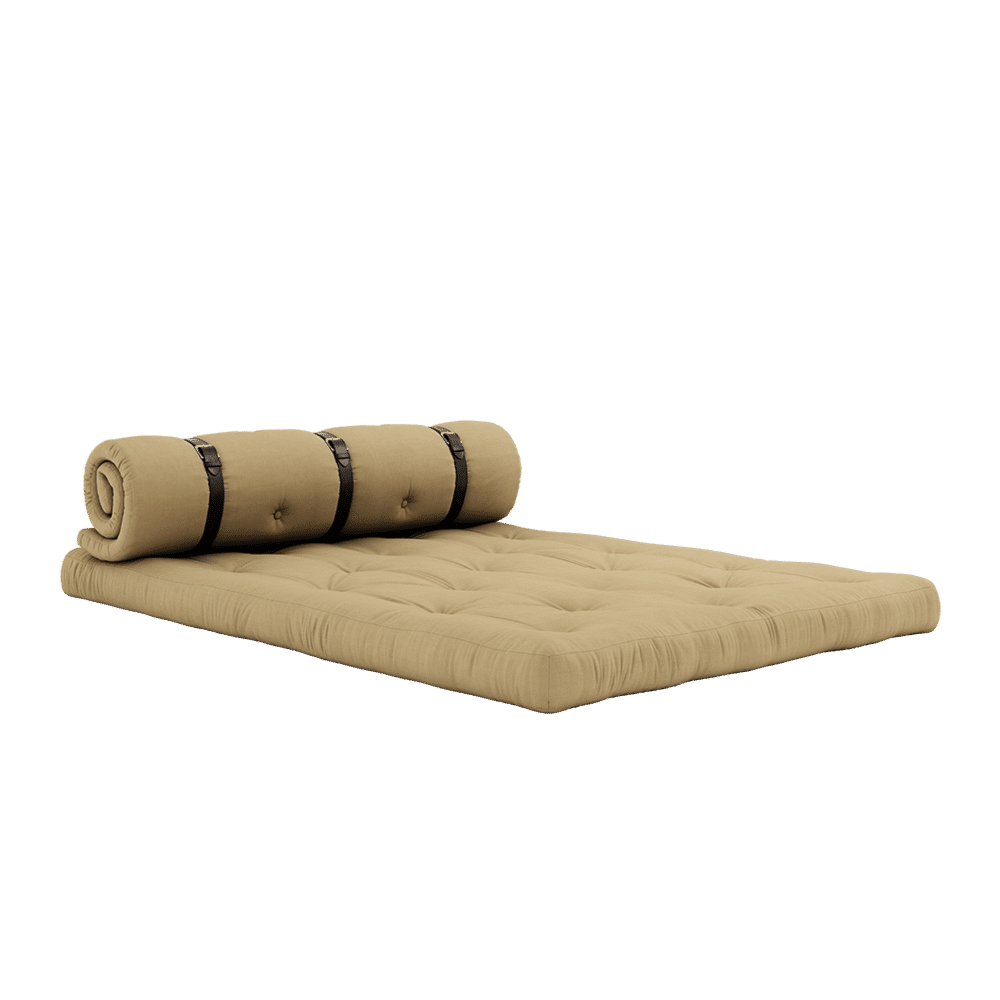 Karup Design HEBILLA-UP SOFÁ DE TRIGO BEIGE W. 3 CINTURÓN DE CUERO MARRÓN