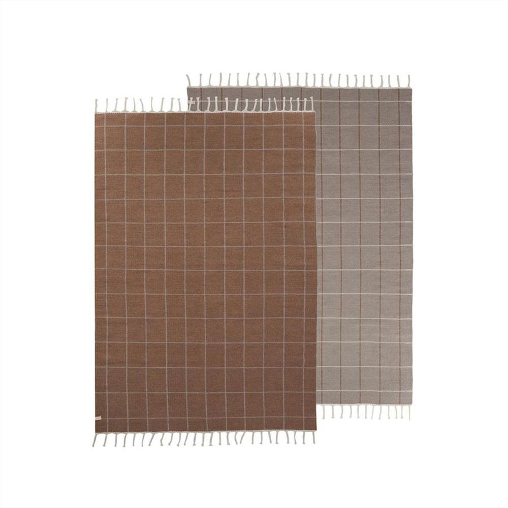 Alfombra OYOY LIVING Grid-Caramel/Offwhite