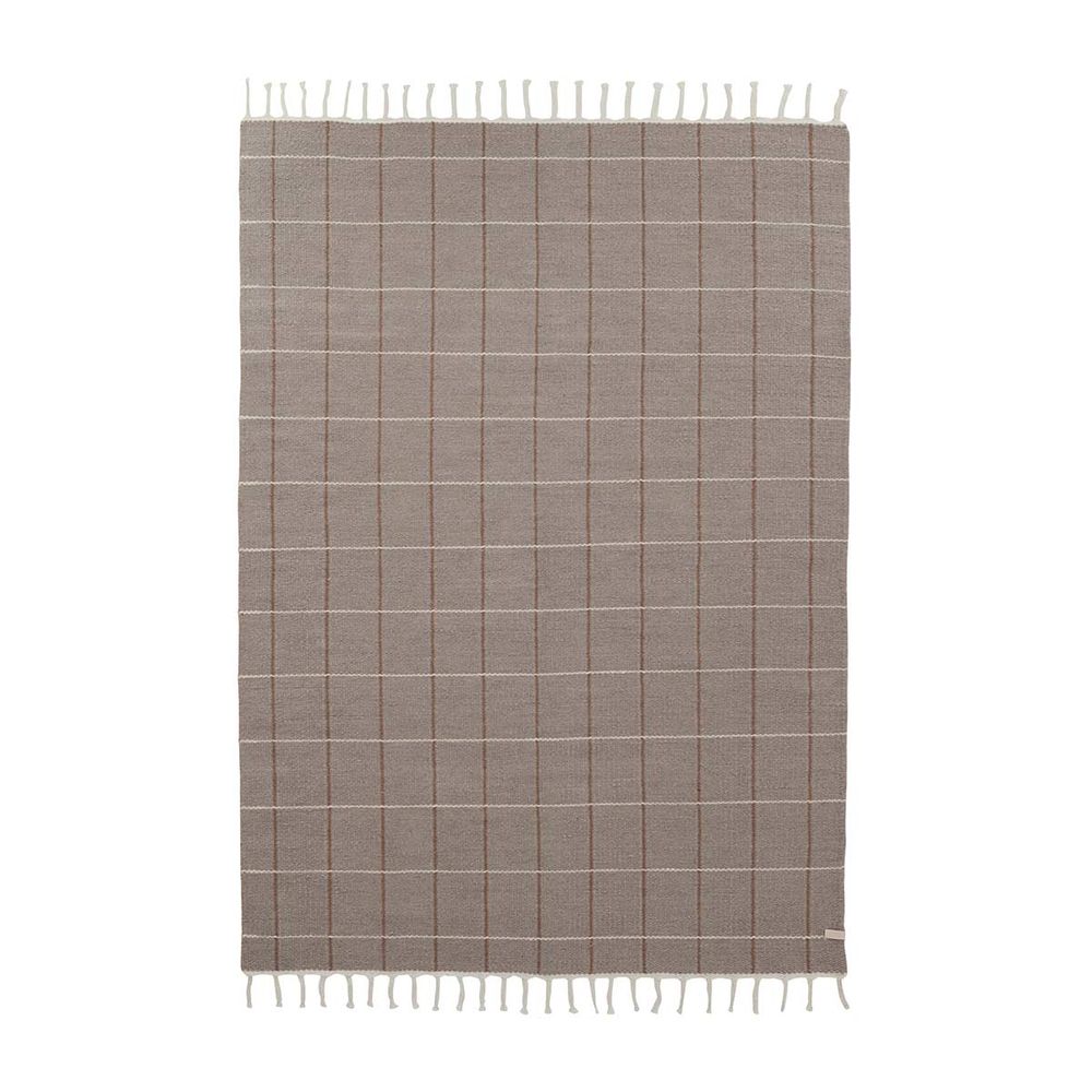 Alfombra OYOY LIVING Grid-Caramel/Offwhite