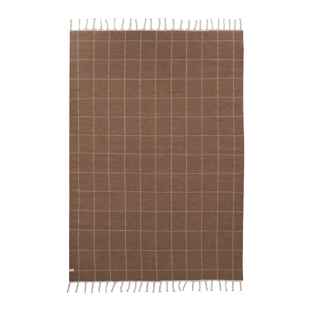 Alfombra OYOY LIVING Grid-Caramel/Offwhite