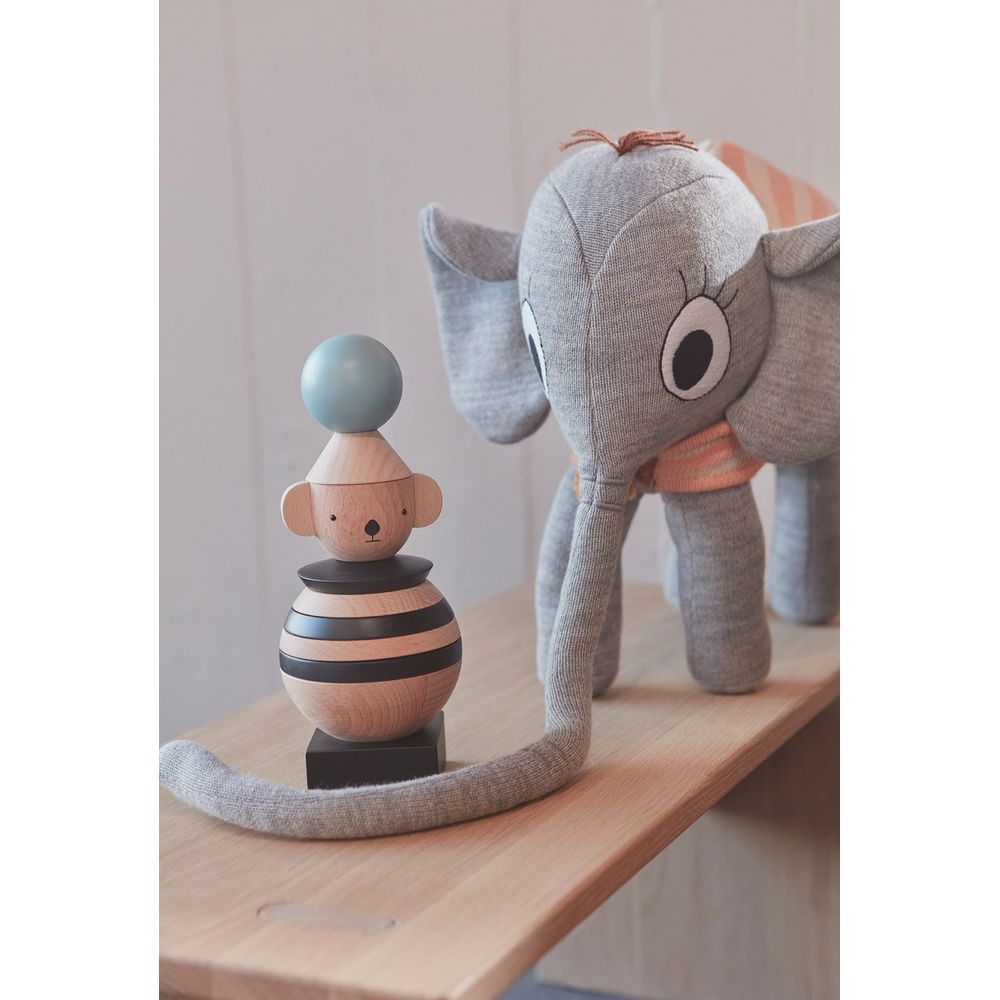 OYOY MINI Rambo line Elefant-Grau