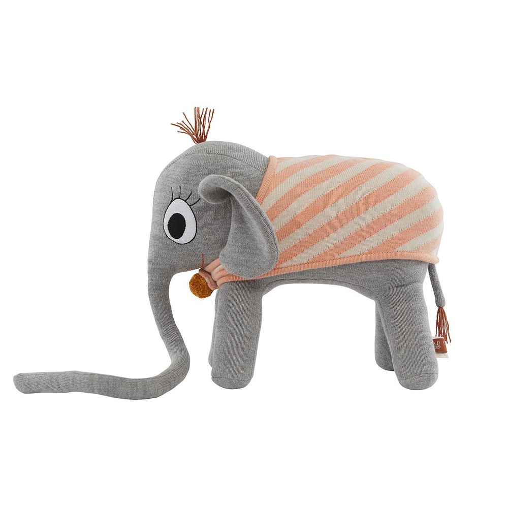 OYOY MINI Rambo line Elefant-Grau