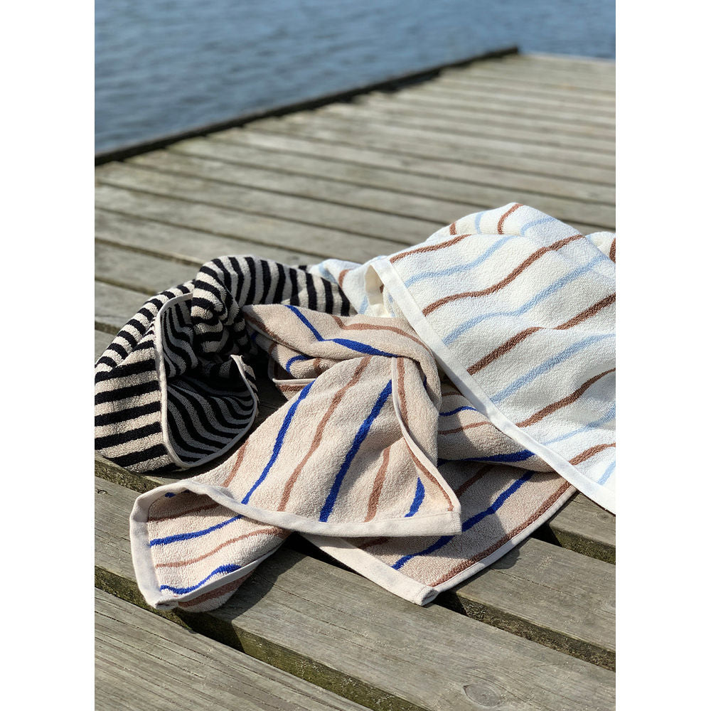 OYOY LIVING Raita Towel-100x150 cm-Caramelo/Azul óptico