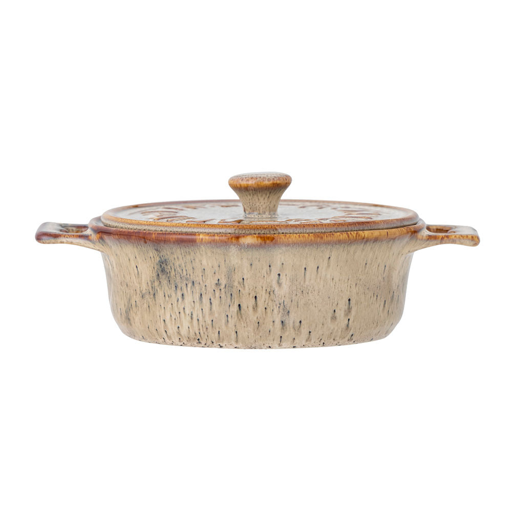 Bloomingville Aram Ovenbowl con tapa, gris, gres